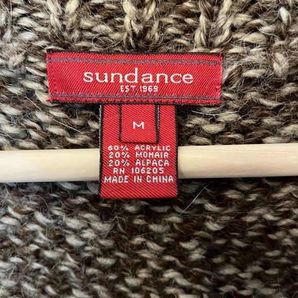 Sundance Sweater Vest Full Zip Mohair Alpaca Blend size Medium Mock Turtleneck - Picture 3 of 7